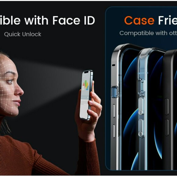 MRGLAS 2-Pack Privacy Screen Protector + 2 Camera Protectors - iPhone 12 Pro Max - Picture 8 of 9